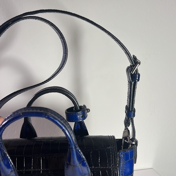 3.1 Phillip Lim Navy, Brown & Black Embossed Leather Mini Pashli - Picture 8 of 8